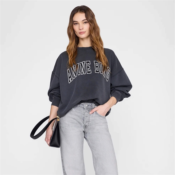 Anine Bing Miles New Classic Sweatshirt, Washed Black 